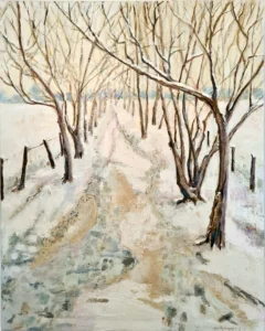 Path to Warwickshire golf winter in winter